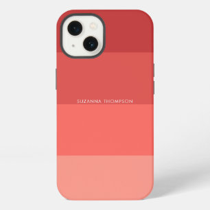Modern Horizontal Stripe Pastel Red & Orange iPhone 13 Case