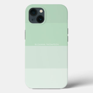 Modern Horizontal Stripe Pastel Sage Green  iPhone 13 Case