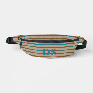 Modern Horizontal Stripes Monogram Travel Bum Bags