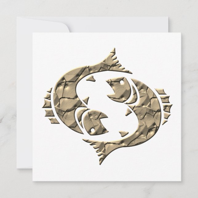 Modern Horoscope Zodiac Sign Pisces Holiday Card (Front)