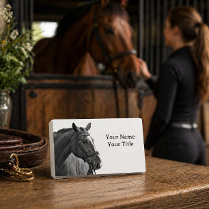 Modern Horse Black and White Equestrian Business Card