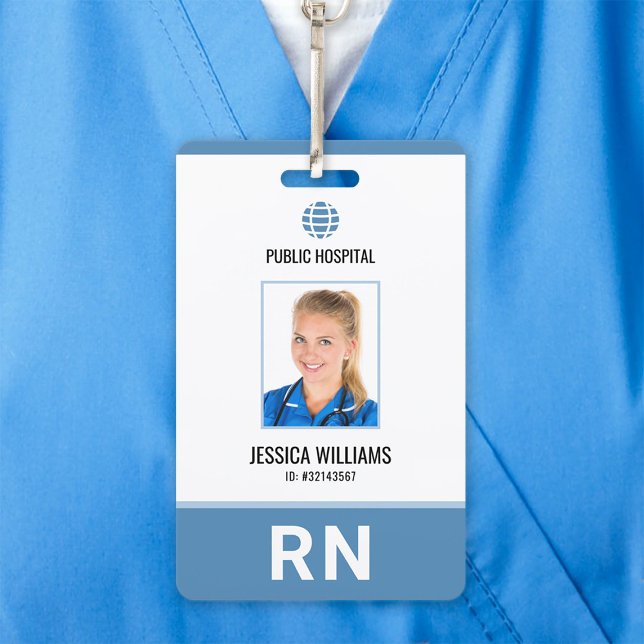 Modern Hospital Staff Registered Nurse ID Badge (Creator Uploaded)