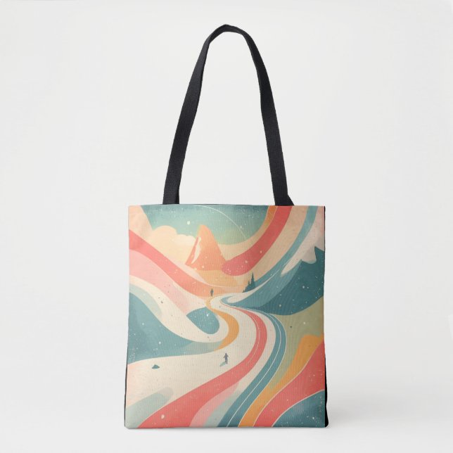 Modern Hot Look at Snow Mountain Paradise Fun Tote Bag (Front)