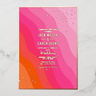 Modern hot Pink and Orange gold Wedding Foil I