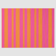 Modern Hot Pink and Orange Wide Cabana Stripe