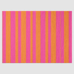 Modern Hot Pink and Orange Wide Cabana Stripe Tissue Paper