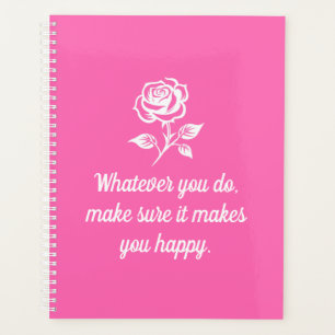 Modern Hot Pink And Rose Inspirational Quotes Planner