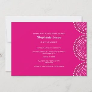 Modern Hot Pink Circles Bridal Shower Invitation
