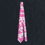Modern Hot Pink Cow Skin Texture Animal Print  Tie<br><div class="desc">Classic and trendy hot pink and white cow skin spots texture design home decor and gifts. Cow spots animal print</div>
