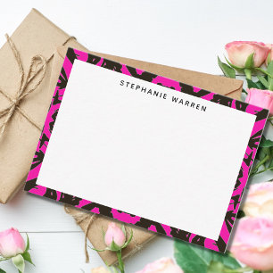 Modern Hot Pink Decorative Border Card
