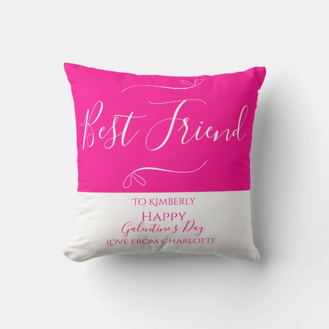 Modern Hot Pink Galentine's Day Cushion (Front)