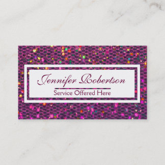 Modern Hot Pink Glitter Business Card