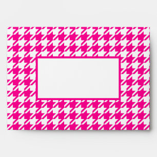 Modern Hot Pink Houndstooth Barbiecore Party Envelope