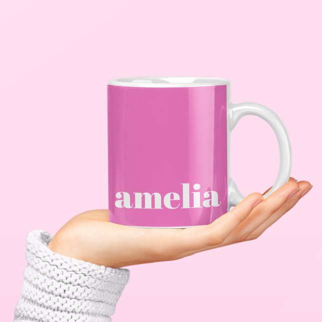 Modern Hot Pink Monogram Coffee Mug (Creator Uploaded)
