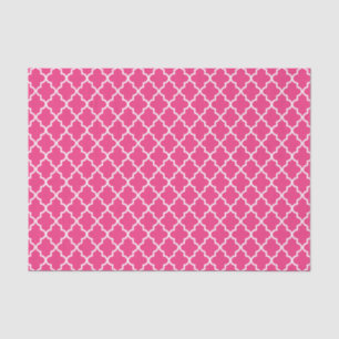 Modern Hot Pink Moroccan Quatrefoil Tissue Paper