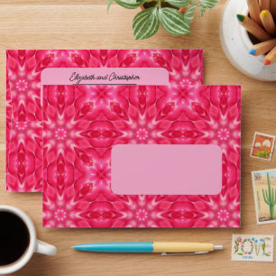 Modern Hot Pink Pattern Custom Return Address Envelope