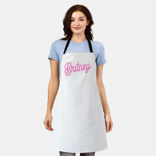 Modern Hot Pink Personalised Monogram and Name Apron