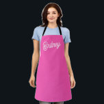 Modern Hot Pink  Personalised Monogram and Name  Apron<br><div class="desc">Introducing our Modern Hot Pink Personalised Monogram and Name Apron, a stylish and practical addition to your kitchen essentials. This apron features a bold hot pink design, personalised with your monogram and name for a unique and personal touch. Perfect for cooking, baking, or grilling, it combines fashion with functionality. Made...</div>