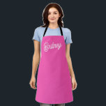 Modern Hot Pink  Personalised Monogram and Name  Apron<br><div class="desc">Introducing our Modern Hot Pink Personalised Monogram and Name Apron, a stylish and practical addition to your kitchen essentials. This apron features a bold hot pink design, personalised with your monogram and name for a unique and personal touch. Perfect for cooking, baking, or grilling, it combines fashion with functionality. Made...</div>