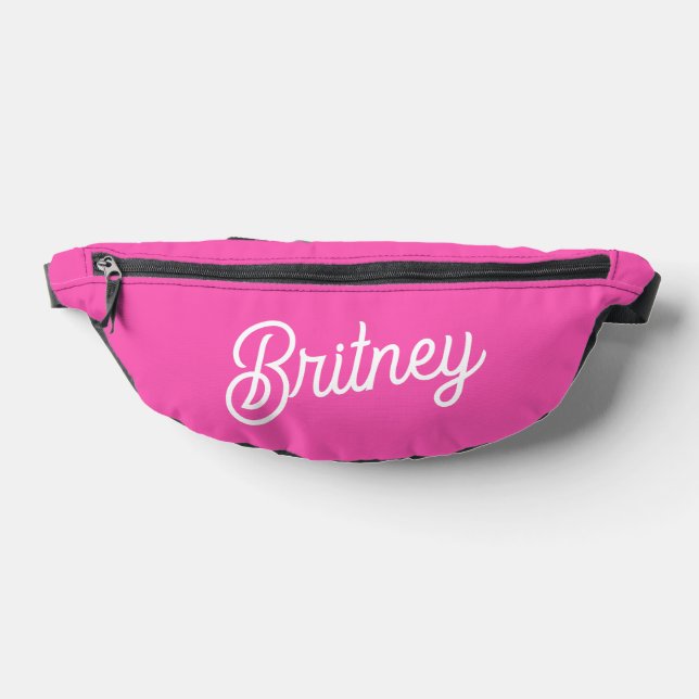 Modern Hot Pink  Personalised Monogram and Name  Bum Bags (Lay Down)