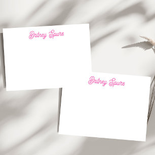 Modern Hot Pink Personalised Monogram and Name Card