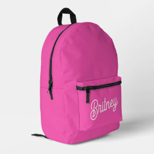 Modern Hot Pink  Personalised Monogram and Name  Printed Backpack