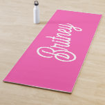 Modern Hot Pink Personalised Monogram and Name Yoga Mat<br><div class="desc">Introducing our Modern Hot Pink Personalised Monogram and Name Yoga Mat, a vibrant and stylish addition to your fitness routine. This yoga mat features a striking hot pink hue, personalised with your monogram and name to reflect your unique style. Made from high-quality, non-slip material, it offers a secure and comfortable...</div>