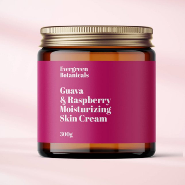 Modern hot pink waterproof cosmetics jar label (Creator Uploaded)