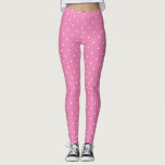 Modern Hot Pink White Circles Dots Elegant Trendy Leggings<br><div class="desc">Modern Hot Pink White Circles Dots Elegant Template Leggings.</div>