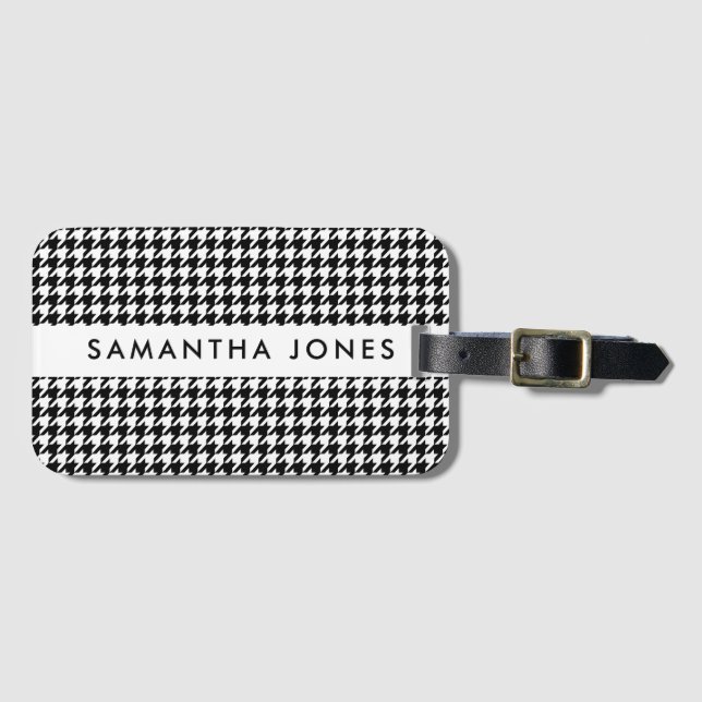 Modern Hounds Tooth Luggage Tag (Front Horizontal)