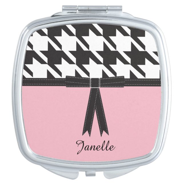 Modern Houndstooth Compact Mirror (Front)