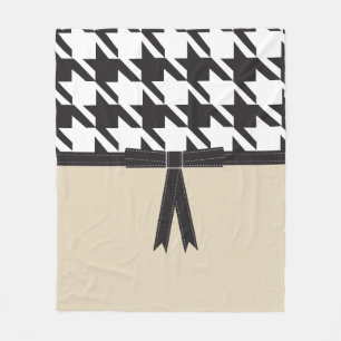 Modern Houndstooth Fleece Blanket