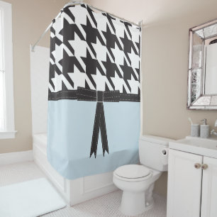 Modern Houndstooth Shower Curtain