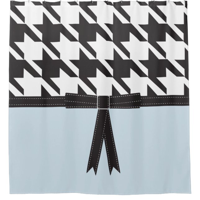 Modern Houndstooth Shower Curtain (Front)