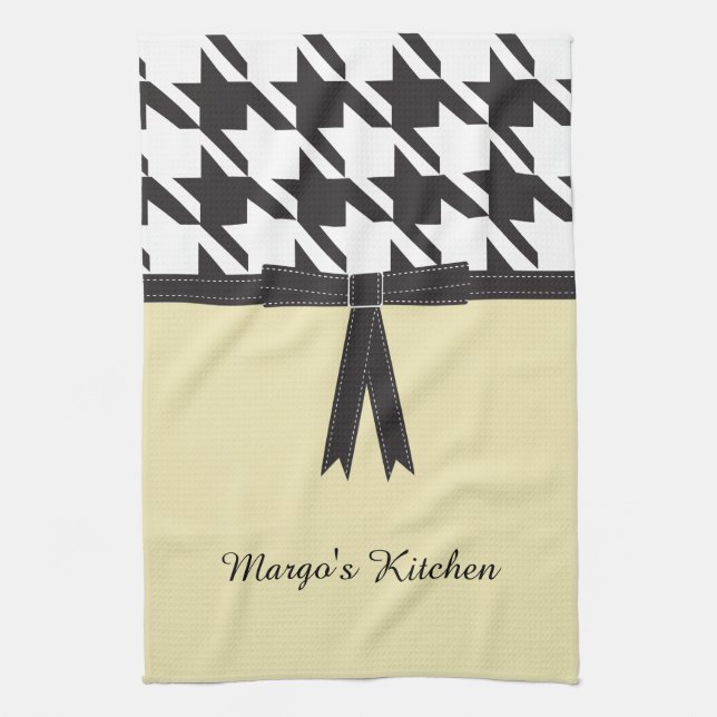 Modern Houndstooth Tea Towel (Vertical)