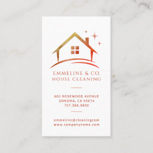 Modern House Cleaning Business Card