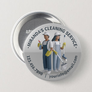 Modern House Cleaning Maid Service Housekeeping 7.5 Cm Round Badge