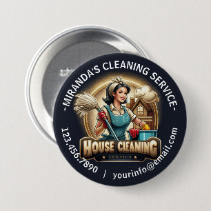 Modern House Cleaning Maid Service Housekeeping 7.5 Cm Round Badge