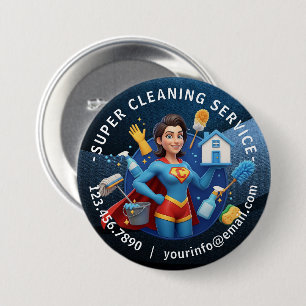 Modern House Cleaning Maid Service Housekeeping 7.5 Cm Round Badge