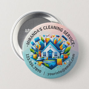 Modern House Cleaning Maid Service Housekeeping 7.5 Cm Round Badge
