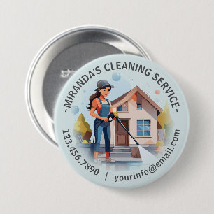 Modern House Cleaning Maid Service Housekeeping 7.5 Cm Round Badge