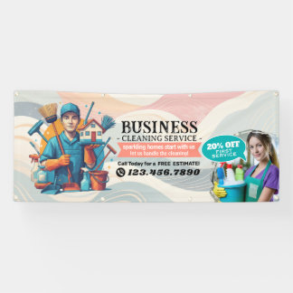 Modern House Cleaning Maid Service Housekeeping Banner