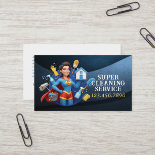 Modern House Cleaning Maid Service Housekeeping Business Card