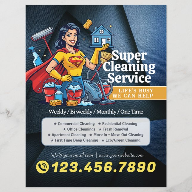 Modern House Cleaning Maid Service Housekeeping Fl Flyer (Front)