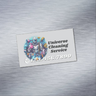 Modern House Cleaning Maid Service Housekeeping Magnetic Business Card