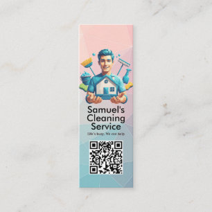 Modern House Cleaning Maid Service Housekeeping Mini Business Card