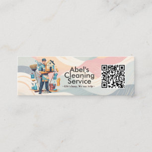 Modern House Cleaning Maid Service Housekeeping Mini Business Card