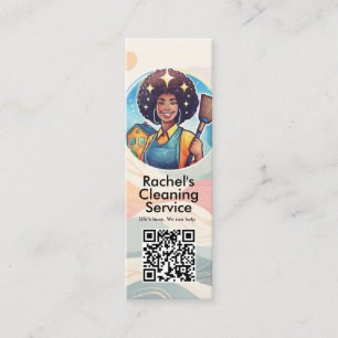 Modern House Cleaning Maid Service Housekeeping Mini Business Card