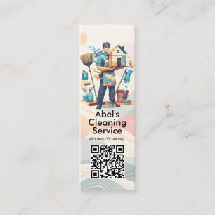 Modern House Cleaning Maid Service Housekeeping Mini Business Card