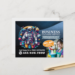 Modern House Cleaning Maid Service Housekeeping Postcard